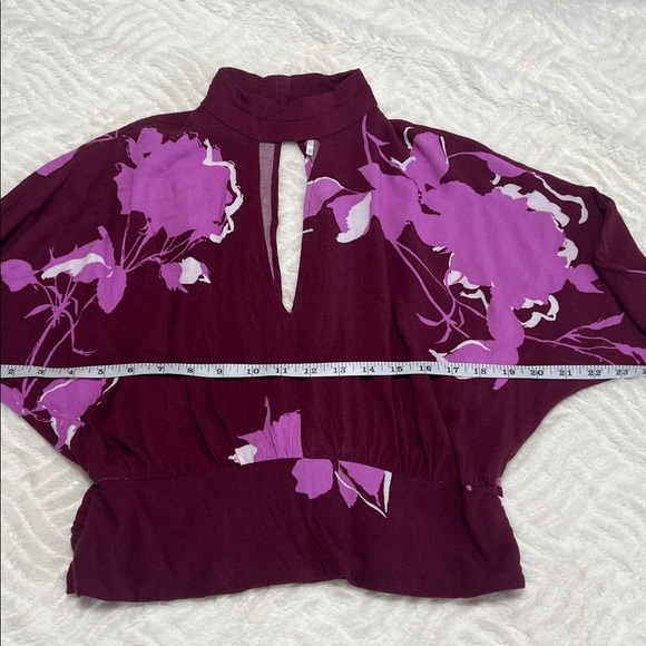 Free People “Say You Love Me Too” Floral Chiffon Top – Size XS (EUC) - Picture 7 of 10